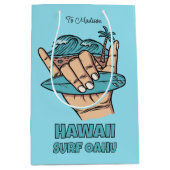 Sac Cadeau Moyen Custom Name & Location Surf Shaka (Devant)