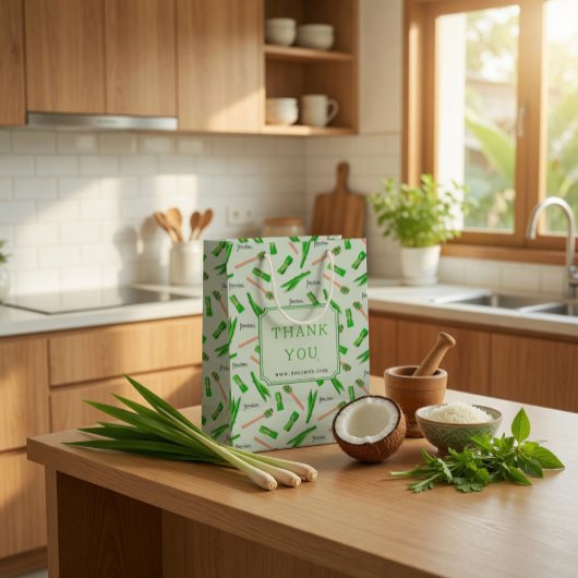 Sac Cadeau Moyen Custom Pandan Leaf Pattern Paper Bag