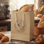 Sac Cadeau Moyen Custom Rustic Bakery Logo Kraft Paper Bag