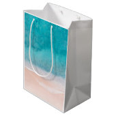 Sac Cadeau Moyen Custom Seaside Beach Blue Sea Sand Modèle (Dos Angle)