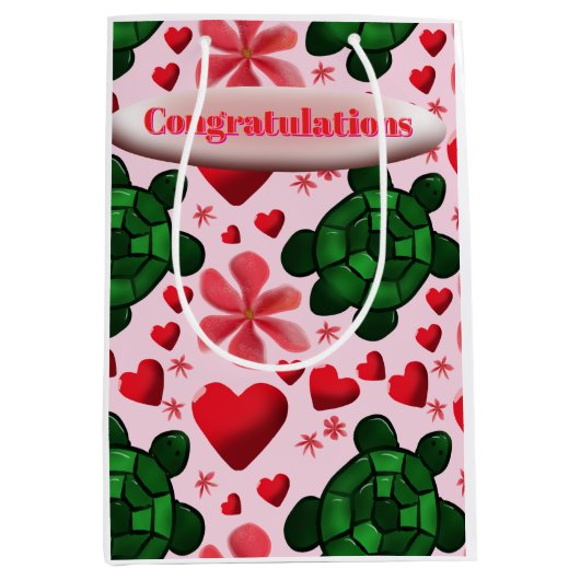 Sac Cadeau Moyen Custom turtle pattern  wrapping paper (Devant)
