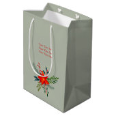 Sac Cadeau Moyen Customized Red Poinsettia Merry Christmas (Dos Angle)