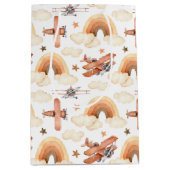 Sac Cadeau Moyen Cute aquarelle Rainbow Motif d'avion (Devant)