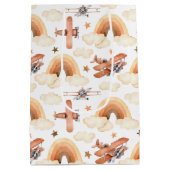 Sac Cadeau Moyen Cute aquarelle Rainbow Motif d'avion (Dos)