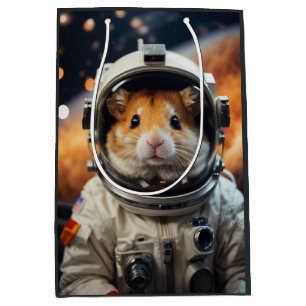 Sac Cadeau Moyen Cute astronaute spatiale Hamster