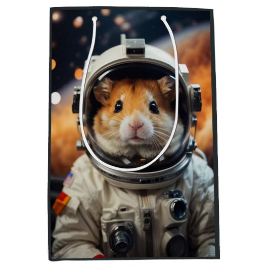 Sac Cadeau Moyen Cute astronaute spatiale Hamster (Devant)