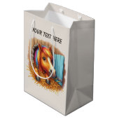 Sac Cadeau Moyen Cute baby pony customizable (Dos Angle)