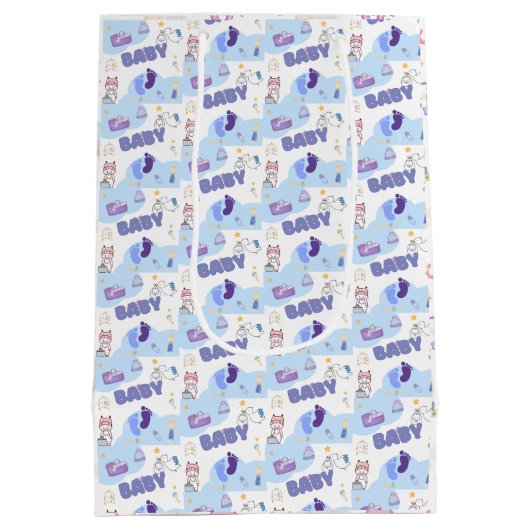 Sac Cadeau Moyen Cute Baby Shower Gift Bag (Dos)