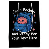 Sac Cadeau Moyen Cute Back-to-School Customizable “Brain Ready" (Dos)