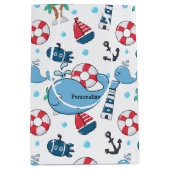 Sac Cadeau Moyen Cute baleine Cute Nautical Custom (Devant)