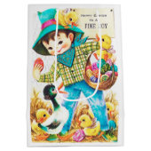 Sac Cadeau Moyen Cute boys Happy Easter  (Dos)