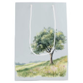 Sac Cadeau Moyen Cute Bunny Meadow with Tree Birthday (Dos)