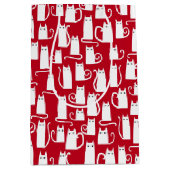 Sac Cadeau Moyen Cute Chat Rouge et Blanc Festif (Devant)