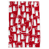 Sac Cadeau Moyen Cute Chat Rouge et Blanc Festif (Dos)