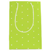 Sac Cadeau Moyen Cute chaux vert et blanc minuscule pois motif (Devant)