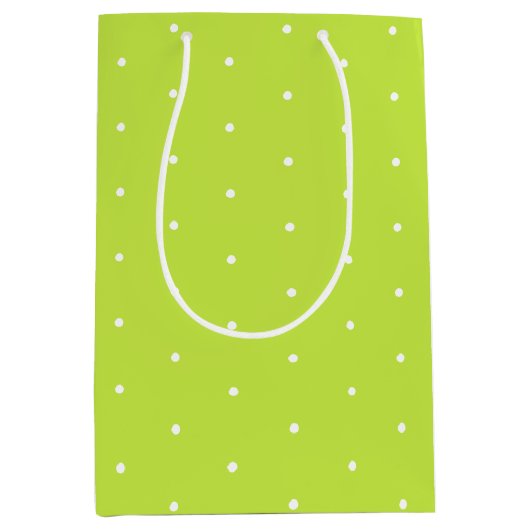 Sac Cadeau Moyen Cute chaux vert et blanc minuscule pois motif (Devant)