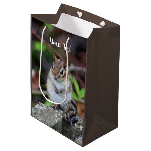Sac Cadeau Moyen Cute Chipmunk animal sauvage (Devant Angle)