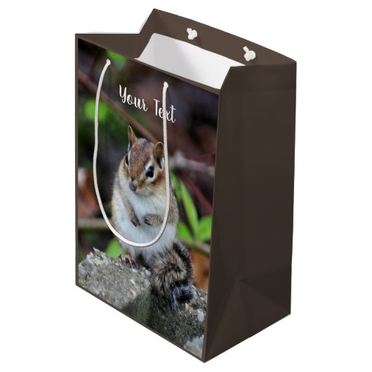 Sac Cadeau Moyen Cute Chipmunk animal sauvage (Dos Angle)