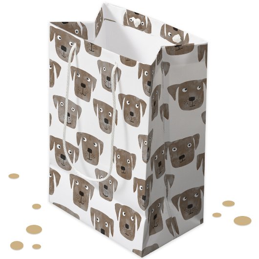 Sac Cadeau Moyen Cute Chocolat Labrador Retriever Chien Motif