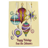 Sac Cadeau Moyen Cute Christmas, Elegant and Fancy Glass Ornaments (Devant)