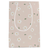 Sac Cadeau Moyen Cute Daisy Floral Blossoms & Greenery (Devant)
