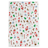 Sac Cadeau Moyen Cute Doodle Character Christmas Gift Bag (Dos)