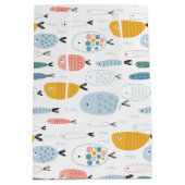 Sac Cadeau Moyen Cute Doodle École de Motif de poisson (Dos)