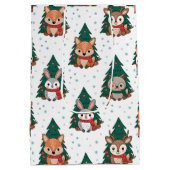 Sac Cadeau Moyen Cute Forest Woodland Animals Snowflakes (Dos)