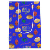 Sac Cadeau Moyen Cute Hannukah Patterned (Dos)