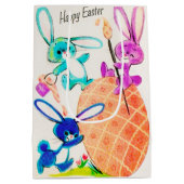 Sac Cadeau Moyen Cute Happy Easter bunny  (Dos)