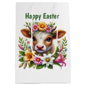 Sac Cadeau Moyen Cute Happy Easter cow customizable (Dos)