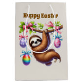 Sac Cadeau Moyen Cute Happy Easter sloth  (Devant)