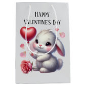 Sac Cadeau Moyen Cute Happy Valentine's Day bunny  (Devant)