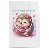 Sac Cadeau Moyen Cute Happy Valentine's Day hedgehog (Devant)