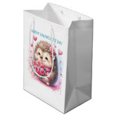 Sac Cadeau Moyen Cute Happy Valentine's Day hedgehog (Dos Angle)