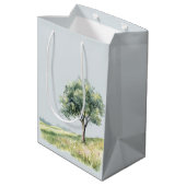 Sac Cadeau Moyen Cute Hedgehog Meadow with Tree Birthday (Dos Angle)