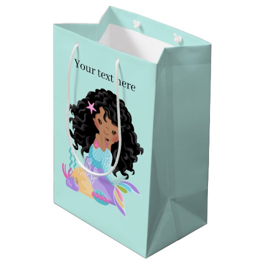 Sac Cadeau Moyen Cute imaginaire sirène personnalisable (Dos Angle)
