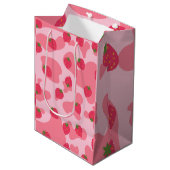 Sac Cadeau Moyen Cute Kawaii Motif de la vache fraise (Devant Angle)