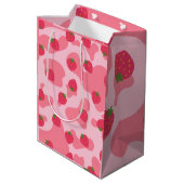 Sac Cadeau Moyen Cute Kawaii Motif de la vache fraise (Dos Angle)