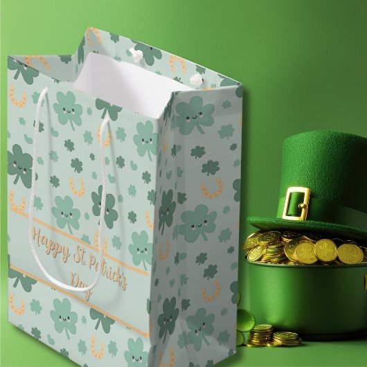 Sac Cadeau Moyen Cute kawaii Shamrock Saint Patrick