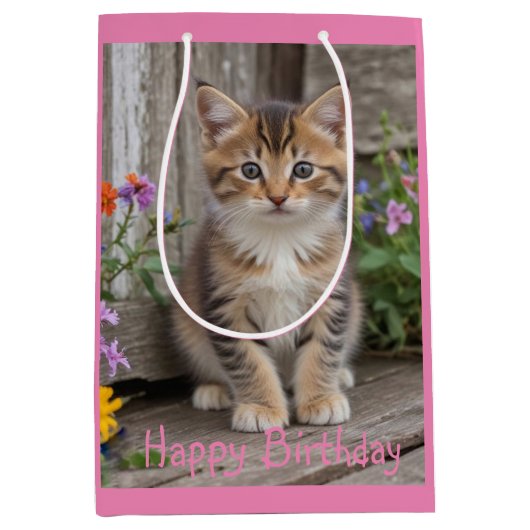 Sac Cadeau Moyen Cute Kitten (Devant)