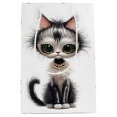 Sac Cadeau Moyen Cute Kitty portant un collier de perle (Devant)