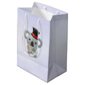 Sac Cadeau Moyen Cute Koala dans un chapeau noir (Dos Angle)