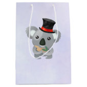 Sac Cadeau Moyen Cute Koala dans un chapeau noir (Devant)