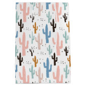 Sac Cadeau Moyen Cute Llama et Pastel Saguaro Cactus Motif (Dos)