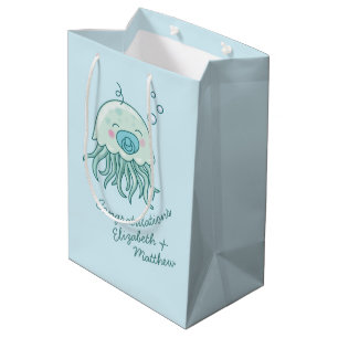 Sac Cadeau Moyen Cute méduse Baby shower Kawaii Blue Boy