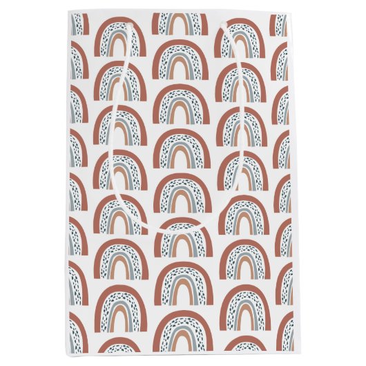 Sac Cadeau Moyen Cute Moderne Boho Neutral Arc-en-ciel (Devant)