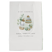 Sac Cadeau Moyen Cute Nursery Essential Baby shower vert feuille (Dos)