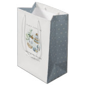 Sac Cadeau Moyen Cute Nursery Essential Leafy Blue Boy Baby shower (Dos Angle)