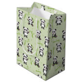 Sac Cadeau Moyen Cute Panda Bear Bamboo Kawaii Animals Pattern (Dos Angle)